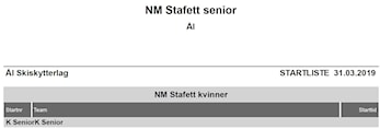Startliste for stafettene er klar